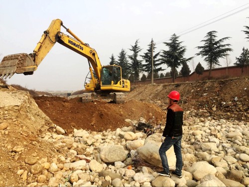 澄合分公司草堂寺健康养老示范项目紫沟河防洪工程正式破土动工