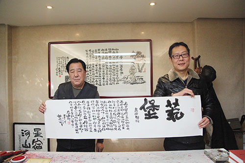 陕西省文联副主席高建群为建设集团员工作品题字