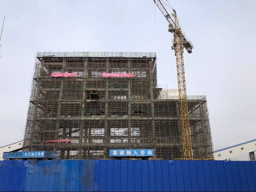 陕煤建设韩城分公司土建九项目部红柳林选煤厂2#筛分破碎车间喜获封顶