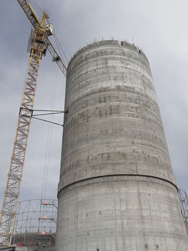 陕煤建设天工公司土建十部锦源化工石灰石储存仓滑模圆满成功