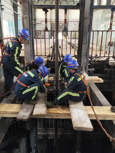 陕煤建设机电安装公司安全高效完成立井钢丝绳更换