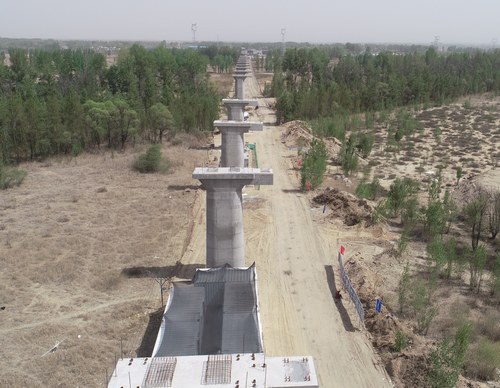 陕煤建设路桥分公司靖神铁路高家伙场特大桥墩柱施工全部完成