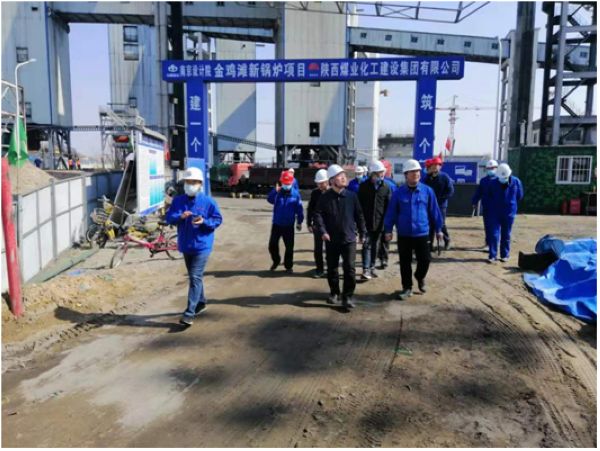 陕煤建设天工公司土建十部承建的金鸡滩煤矿新锅炉房项目掀起大干50天劳动热潮