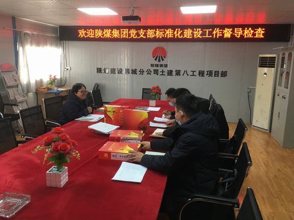 陕煤集团党支部标准化督导组莅临韩城分公司土建九项目部党支部检查指导工作