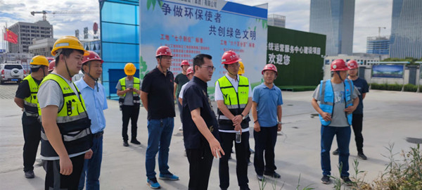 陕西建工五建集团监理单位来到陕煤建设渭南分公司北斗星基项目参观交流