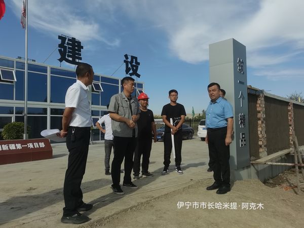 伊宁市委副书记、政府党组书记、市长哈米提?阿克木莅临陕煤建设天工公司承建的煤炭储运中心基地建设项目检查指导工作