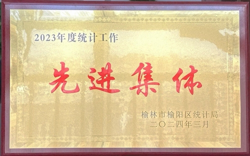 喜讯!陕煤建设榆林公司荣获榆林市榆阳区统计局2023年度统计工作先进集体