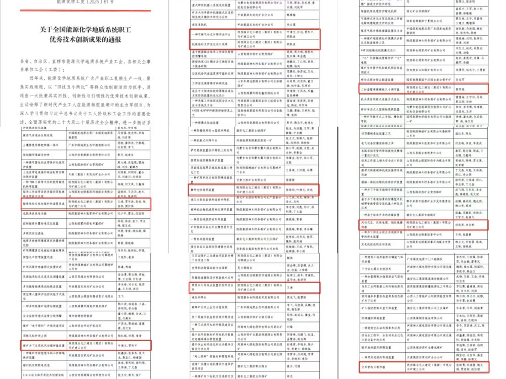 喜报！陕煤建设矿建三公司九项“五小”成果斩获全国级荣誉